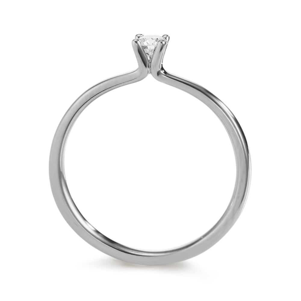 Bague solitaire Or blanc 18K Diamant 0.15 ct, w-si