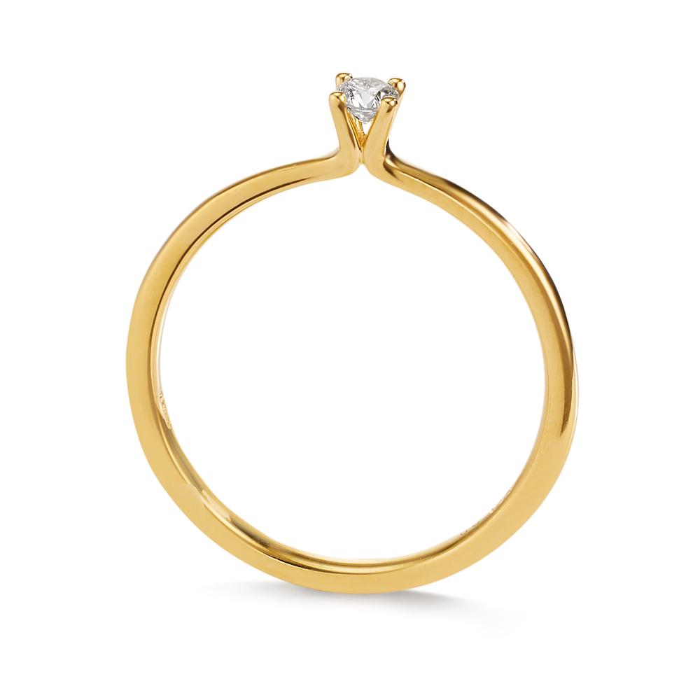 Bague solitaire Or jaune 18K Diamant 0.10 ct, w-si