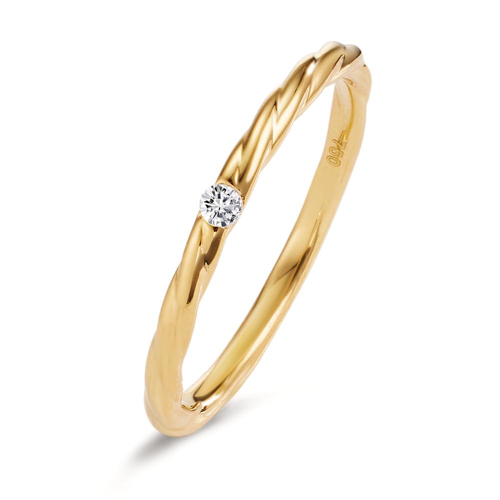 Bague à superposer Or jaune 18K Diamant 0.03 ct, w-si