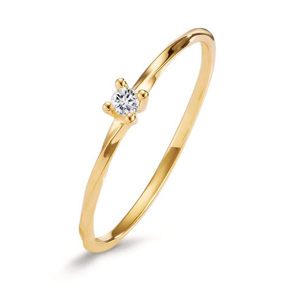 Bague solitaire Or jaune 18K Diamant 0.04 ct, w-si