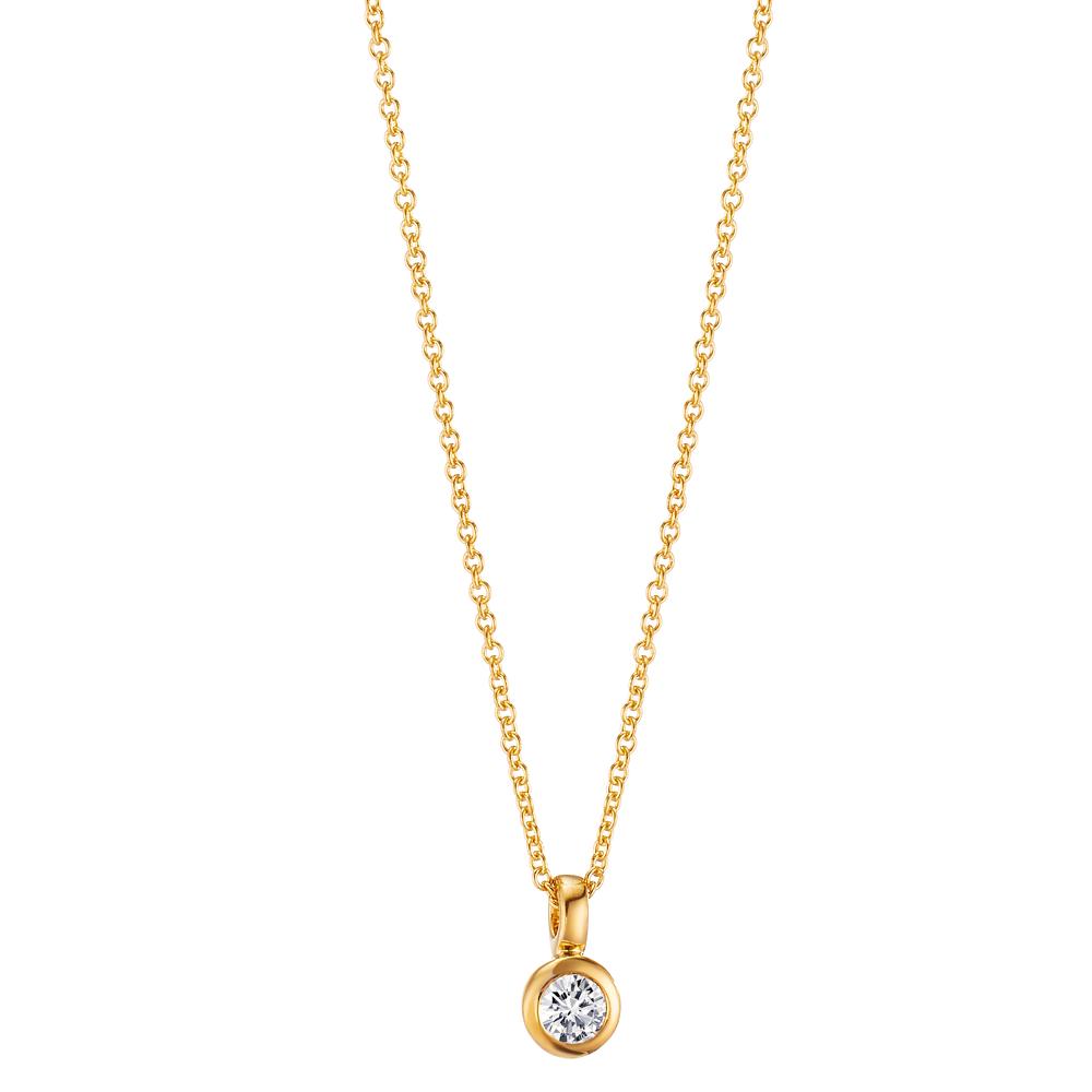 Collier Or jaune 18K Diamant 0.05 ct, w-si 40-42 cm