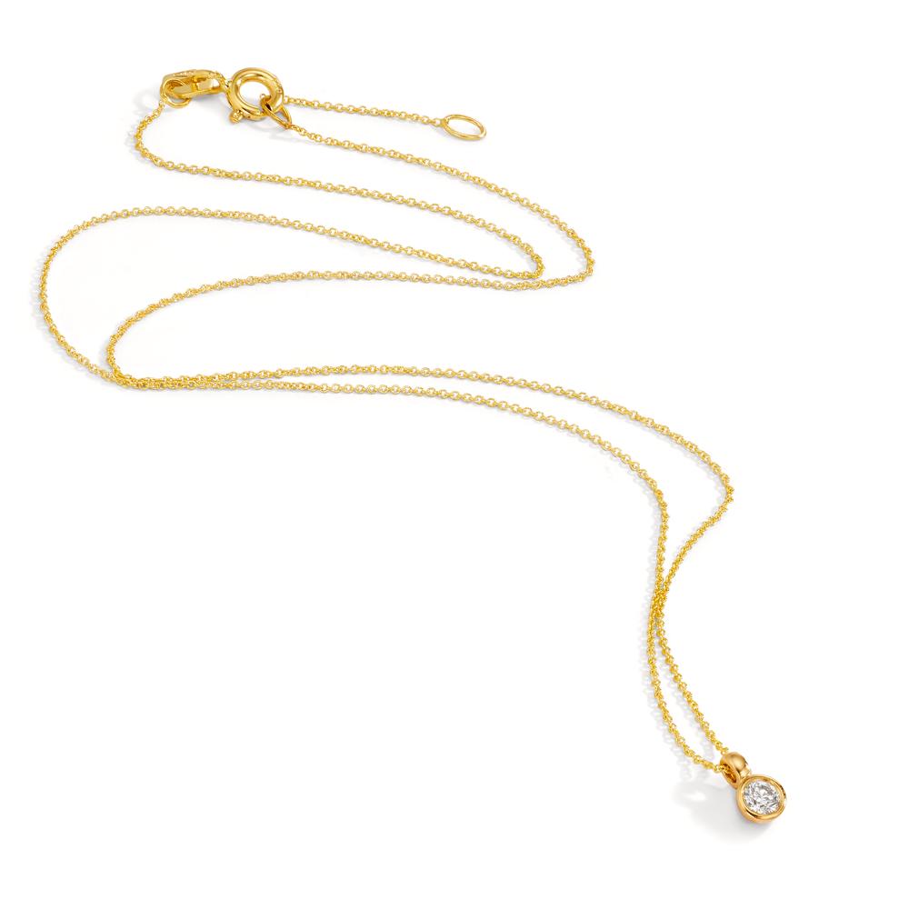 Collier Or jaune 18K Diamant 0.05 ct, w-si 40-42 cm