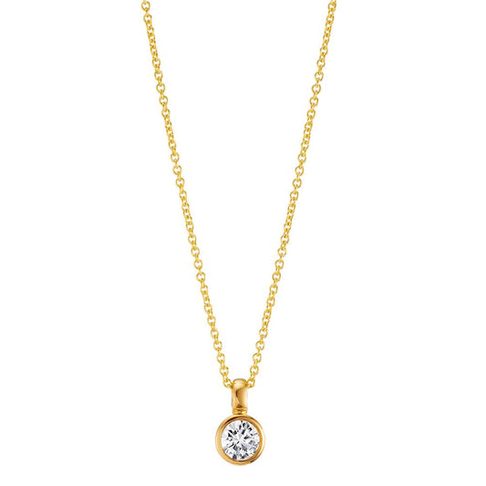 Collier 750/18 K Gelbgold Diamant 0.10 ct, w-si verstellbar