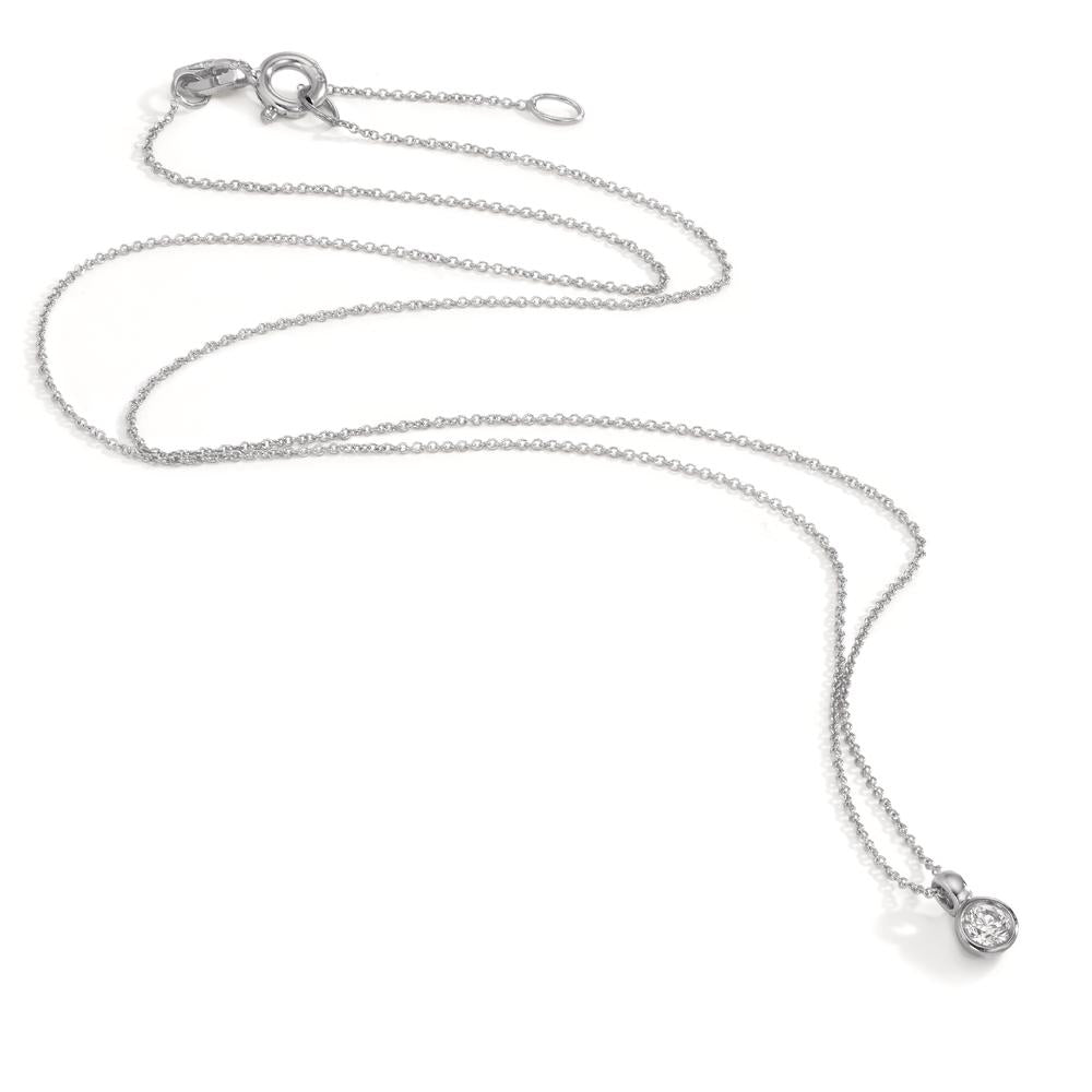 Collana Oro bianco 750/18 carati Diamante 0.10 ct, w-si 40-42 cm