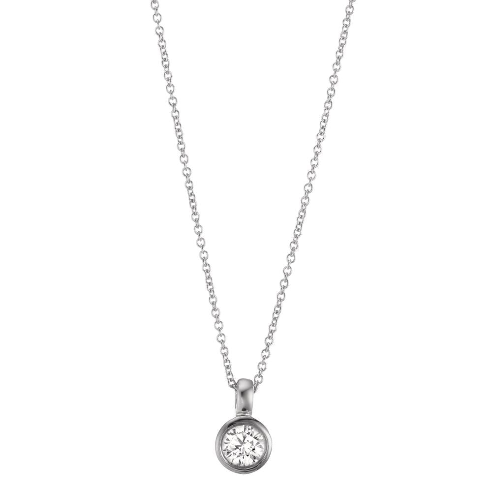 Collier Or blanc 18K Diamant 0.15 ct, w-si 40-42 cm