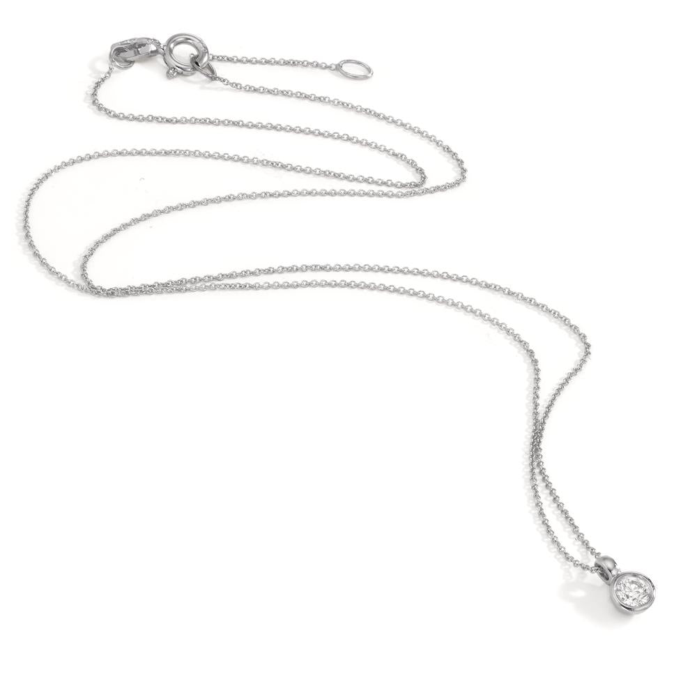 Collana Oro bianco 750/18 carati Diamante 0.15 ct, w-si 40-42 cm