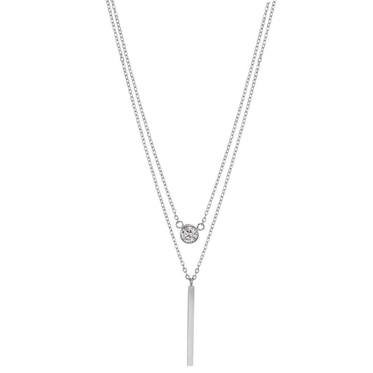 Collana Acciaio inossidabile Zirconia 40-45 cm