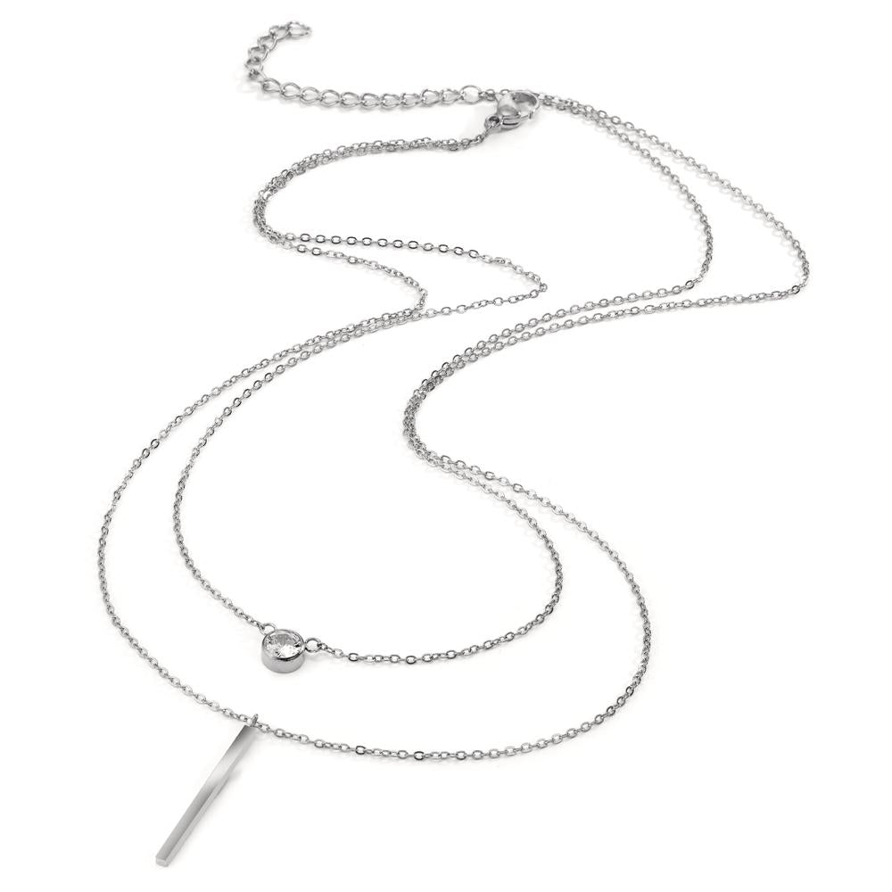 Collier Acier inoxydable Zircone 40-45 cm