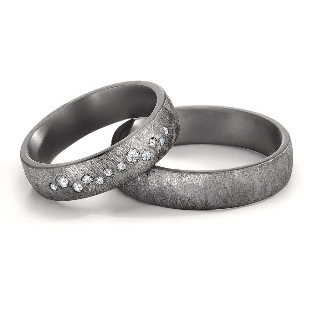 Partnerring 999 Tantal Diamant 0.104 ct, 12 Steine, w-si