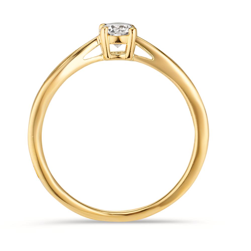 Bague solitaire Or jaune 18K Diamant 0.25 ct, w-si