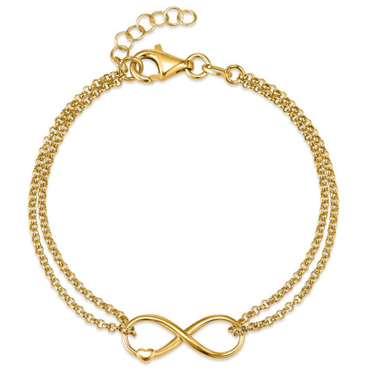 Bracciale Argento giallo dorato Infinito 16-19 cm