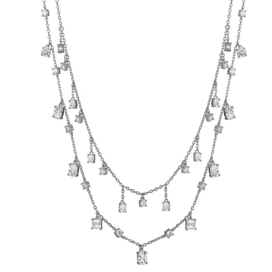 Collana Argento Zirconia rodiato 39-44 cm