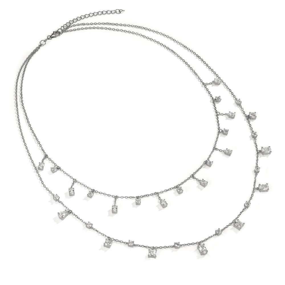 Collana Argento Zirconia rodiato 39-44 cm