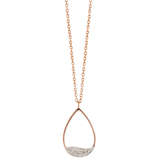 Collier Acier inoxydable Cristal rosé PVD 42-46 cm