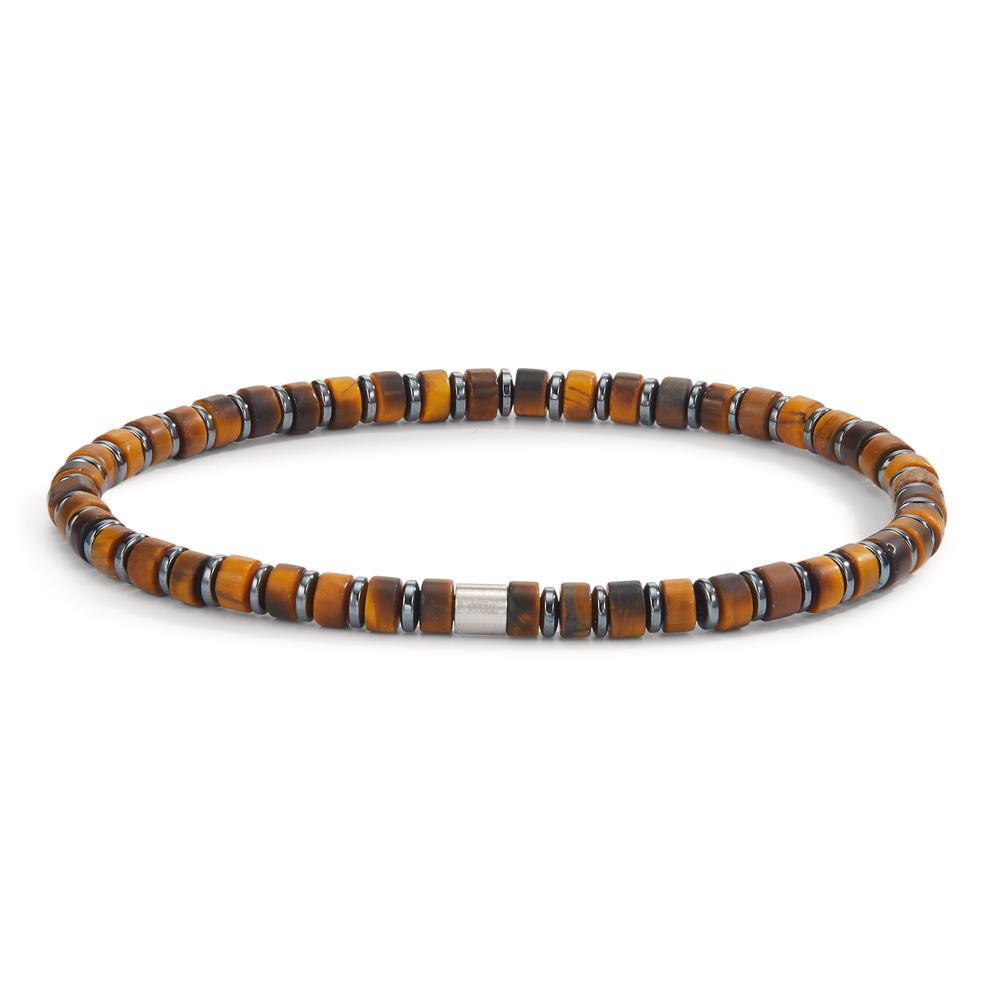 Bracciale Acciaio inossidabile Occhio di tigre, Ematite 20 cm Ø4.5 mm