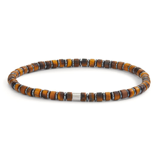 Bracelet Acier inoxydable L’œil de tigre, Hématite 20 cm Ø4.5 mm