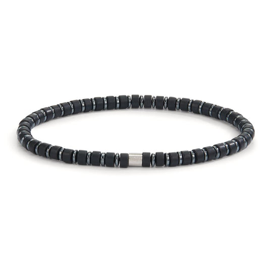 Bracciale Acciaio inossidabile Agata, Ematite 20 cm Ø4.5 mm