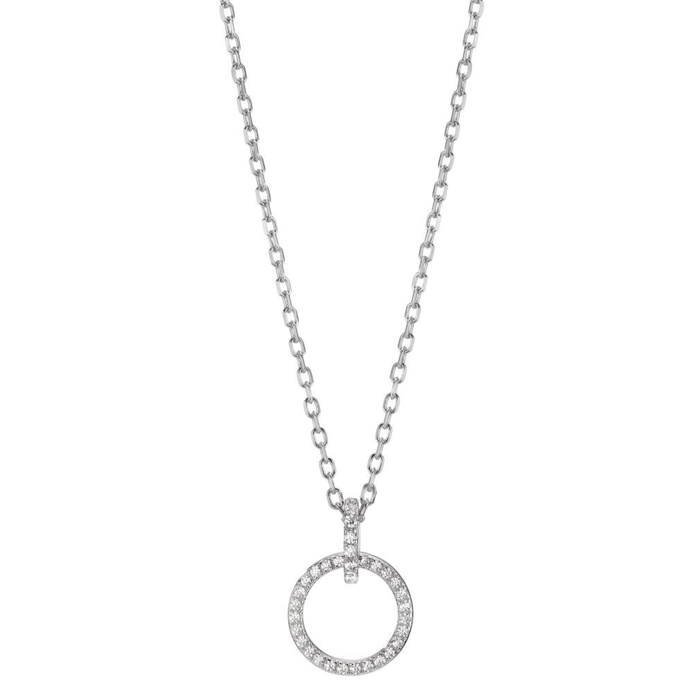 Chaînette avec pendentif Argent Zircone Rhodié 40-45 cm