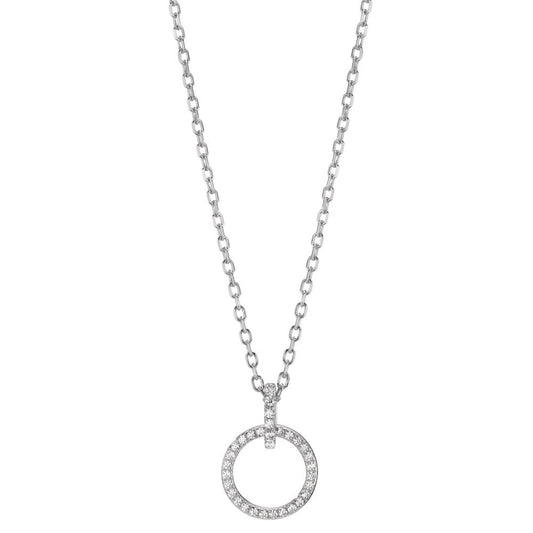 Chaînette avec pendentif Argent Zircone Rhodié 40-45 cm