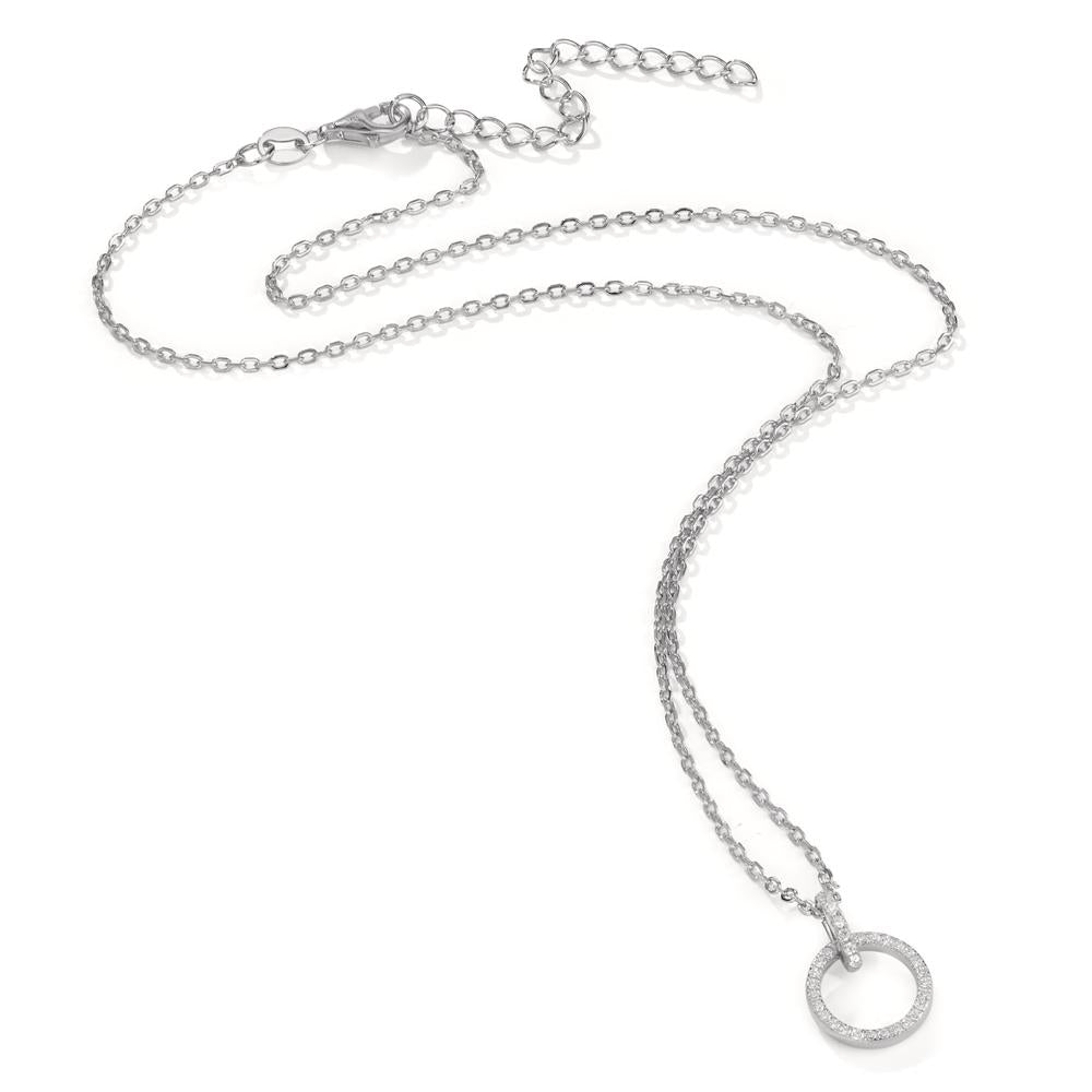 Catena con ciondolo Argento Zirconia rodiato 40-45 cm