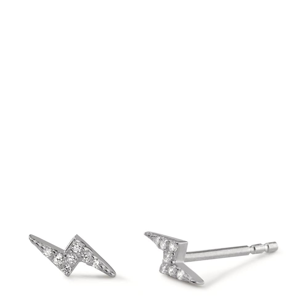 Clous d'oreilles Argent Zircone Rhodié