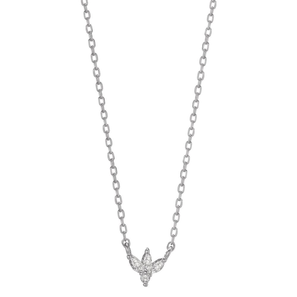 Collana Argento Zirconia 4 pietra rodiato 38-42 cm