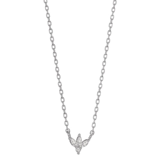 Collana Argento Zirconia 4 pietra rodiato 38-42 cm