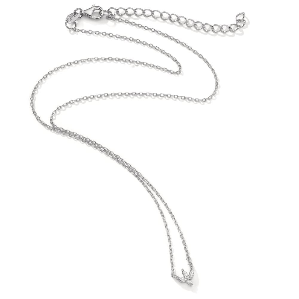 Collier Argent Zircone 4 Pierres Rhodié 38-42 cm