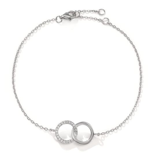 Bracciale Argento Zirconia rodiato 17-20 cm