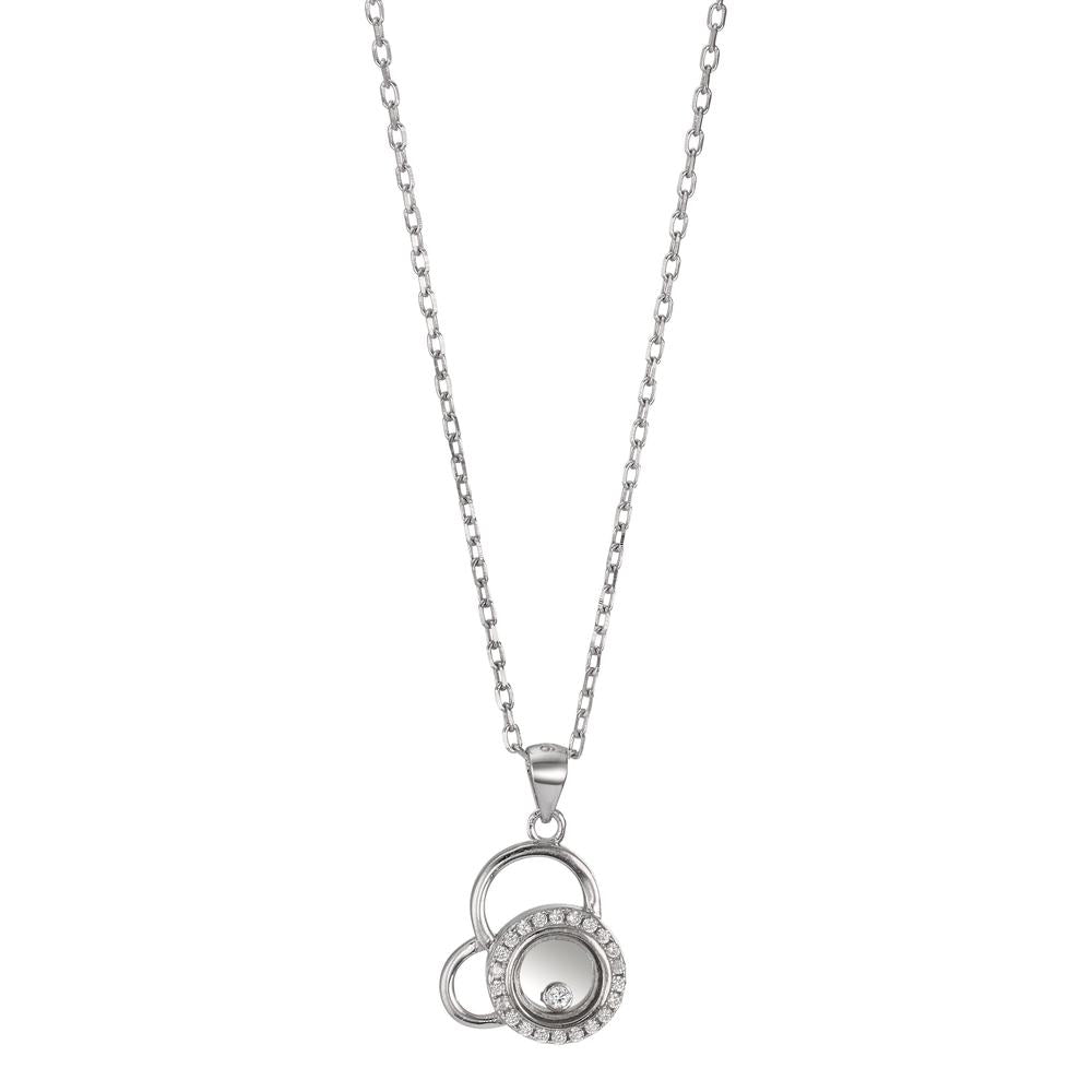 Collana Argento Zirconia rodiato 40-45 cm