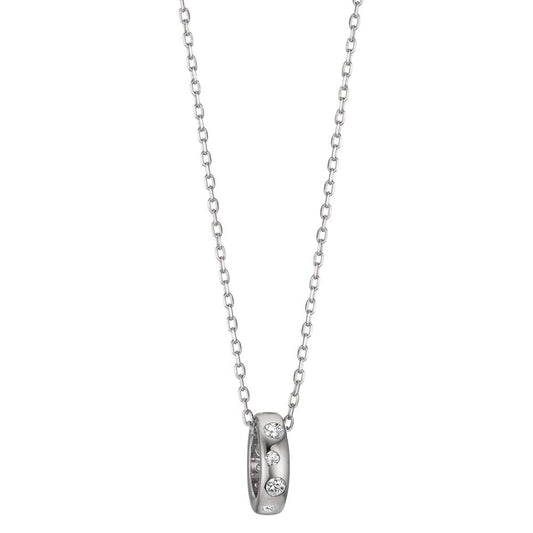 Collana Argento Zirconia rodiato 42-45 cm