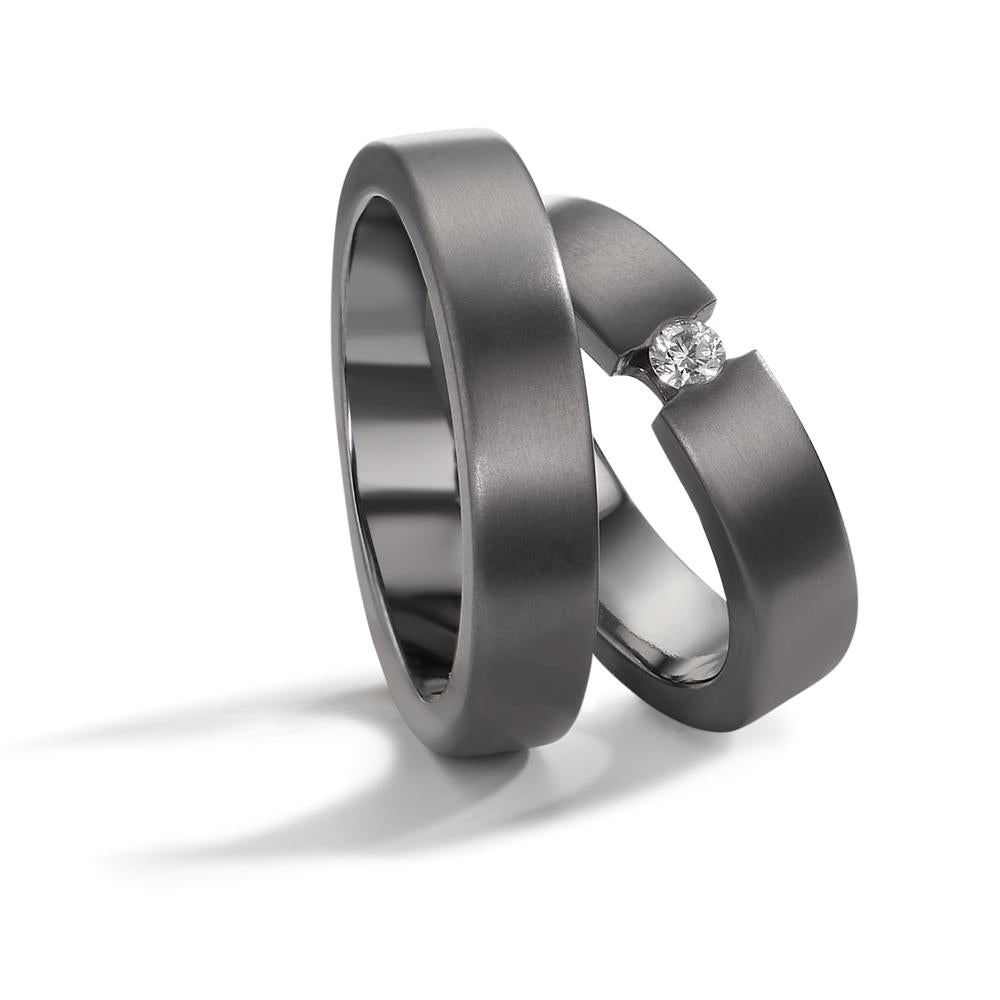 Partnerring 999 Tantal Diamant 0.10 ct, w-si