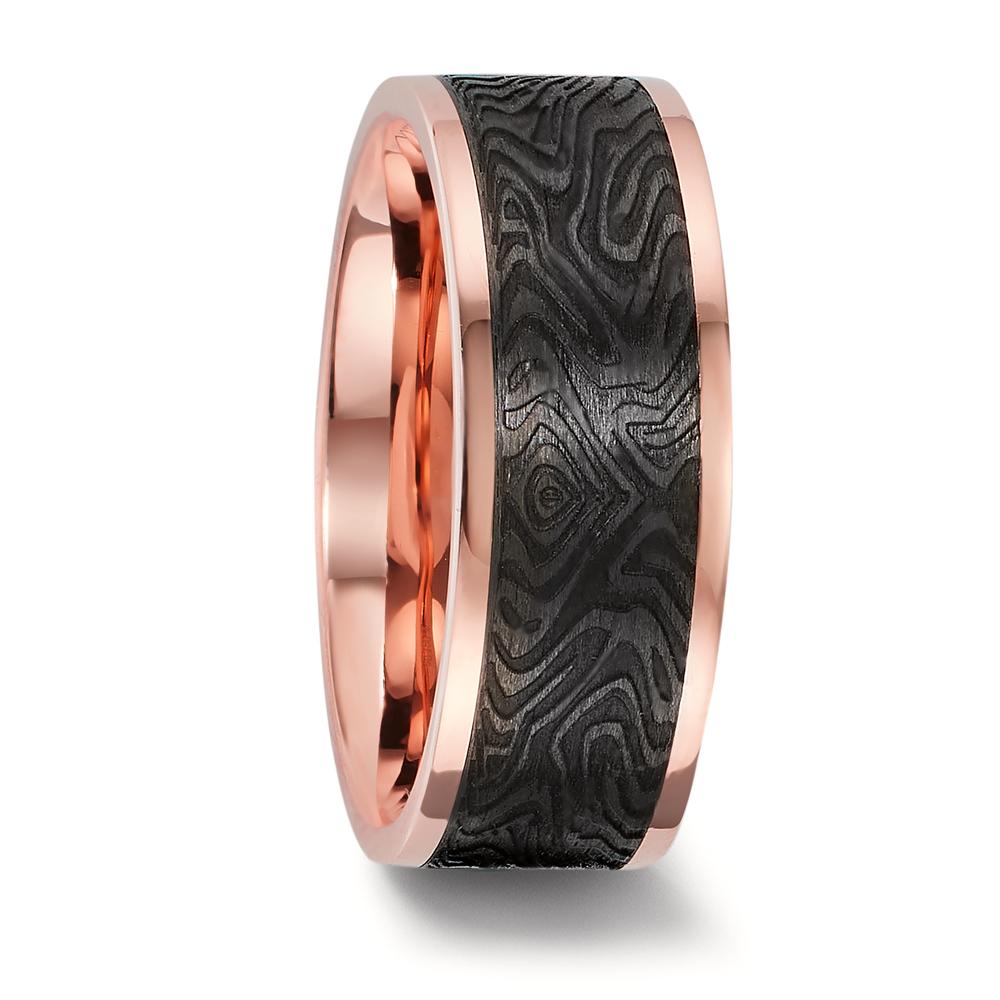 Partnerring 750/18 K Rotgold, Carbon