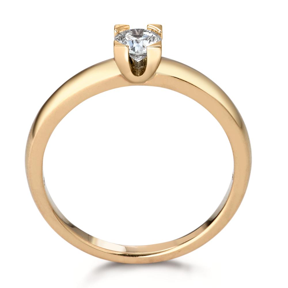 Bague solitaire Or jaune 18K Diamant 0.30 ct, w-si