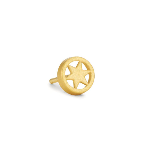 Clous d'oreille à l'unité Or jaune 18K Étoile Ø6 mm