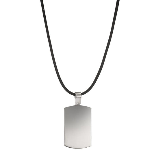 Chaînette avec pendentif Acier inoxydable, Cuir 50 cm