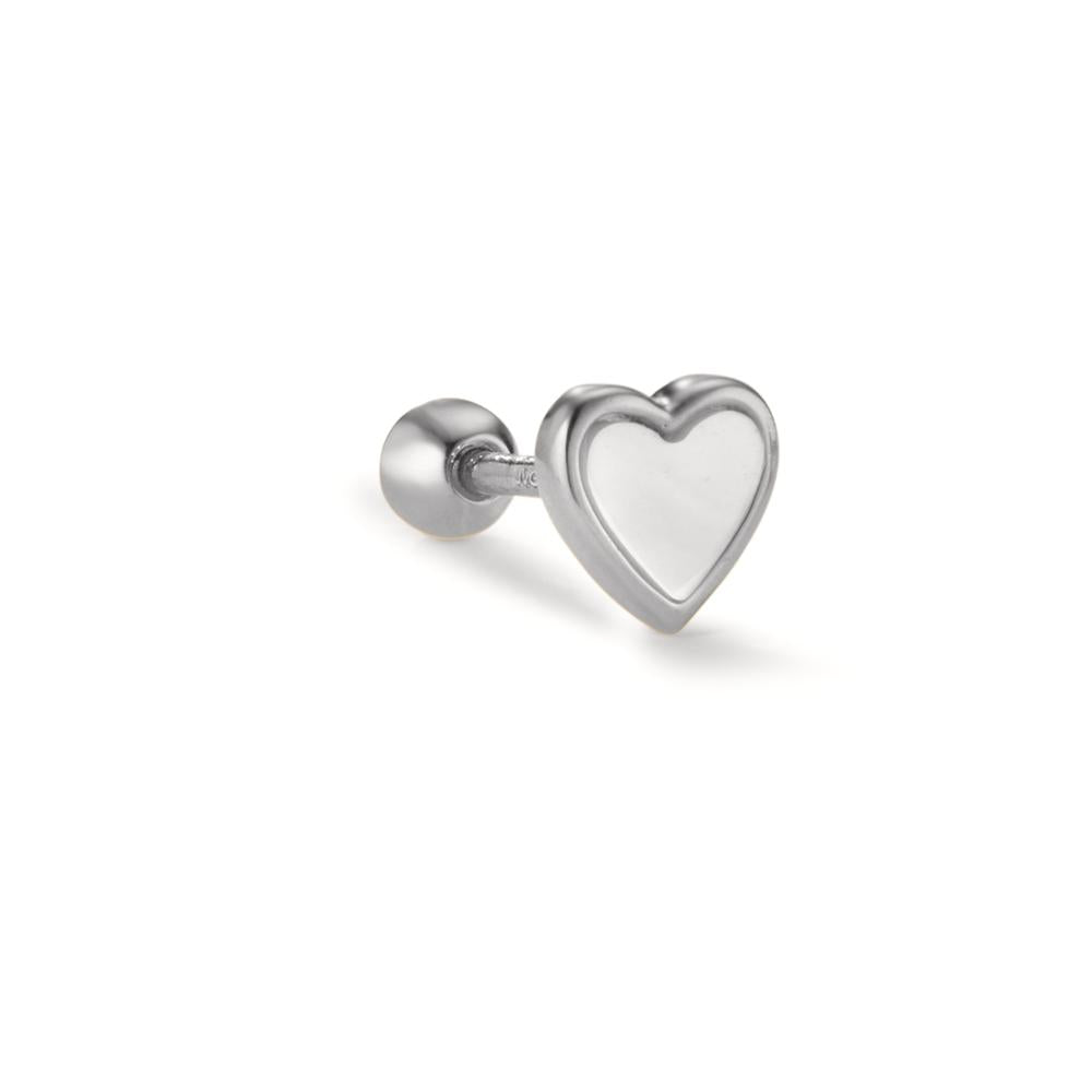 Piercing Argento rodiato Madreperla Cuore Ø5.3 mm