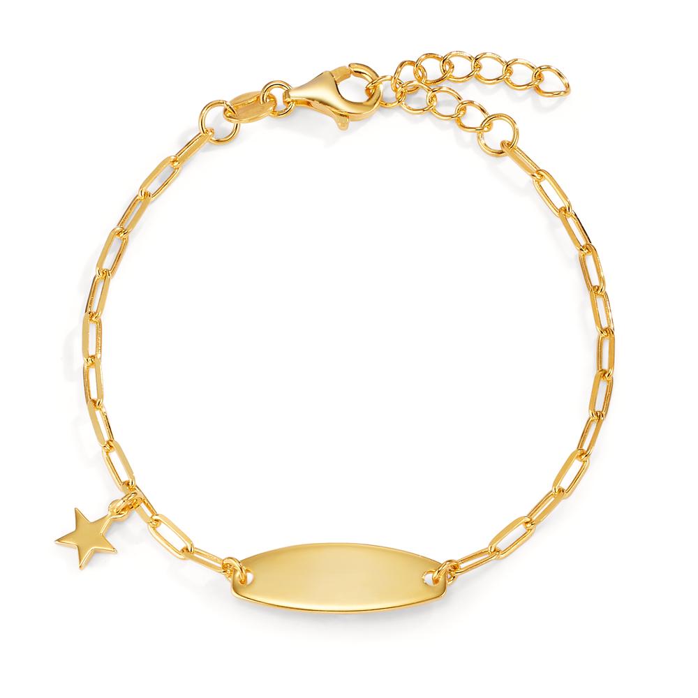 Bracciale con incisione Argento giallo dorato Stella 14-17 cm