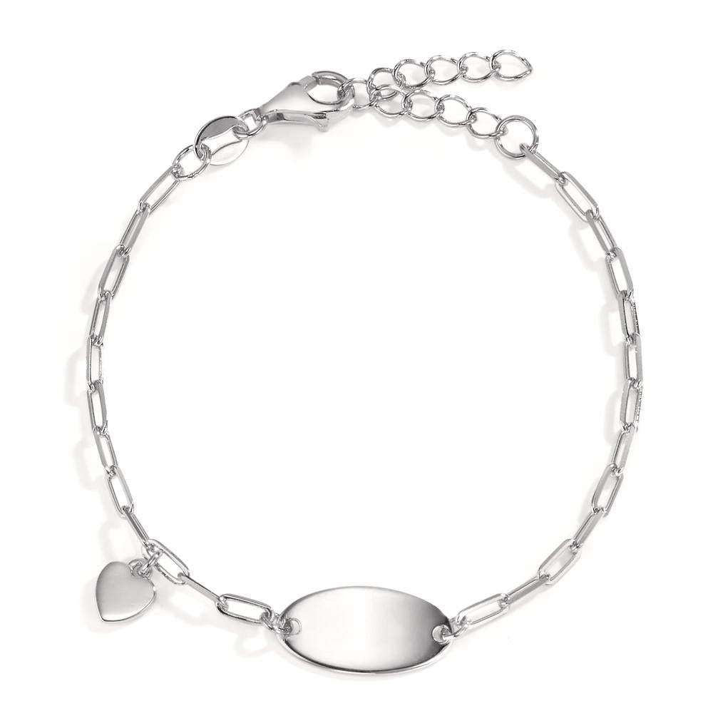 Bracciale con incisione Argento rodiato Cuore 14-17 cm