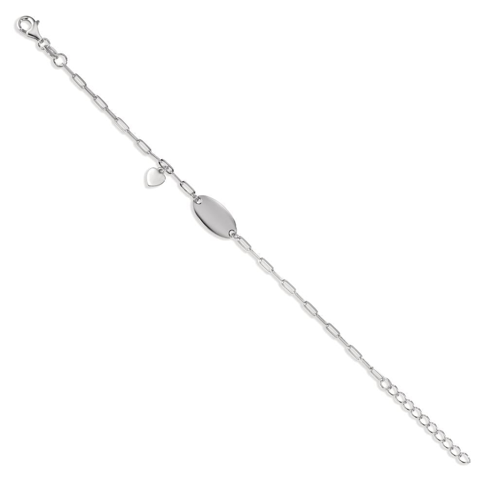 Bracciale con incisione Argento rodiato Cuore 14-17 cm