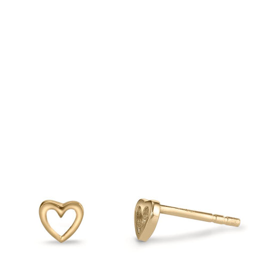 Clous d'oreilles Argent jaune Plaqué or Coeur Ø5.5 mm