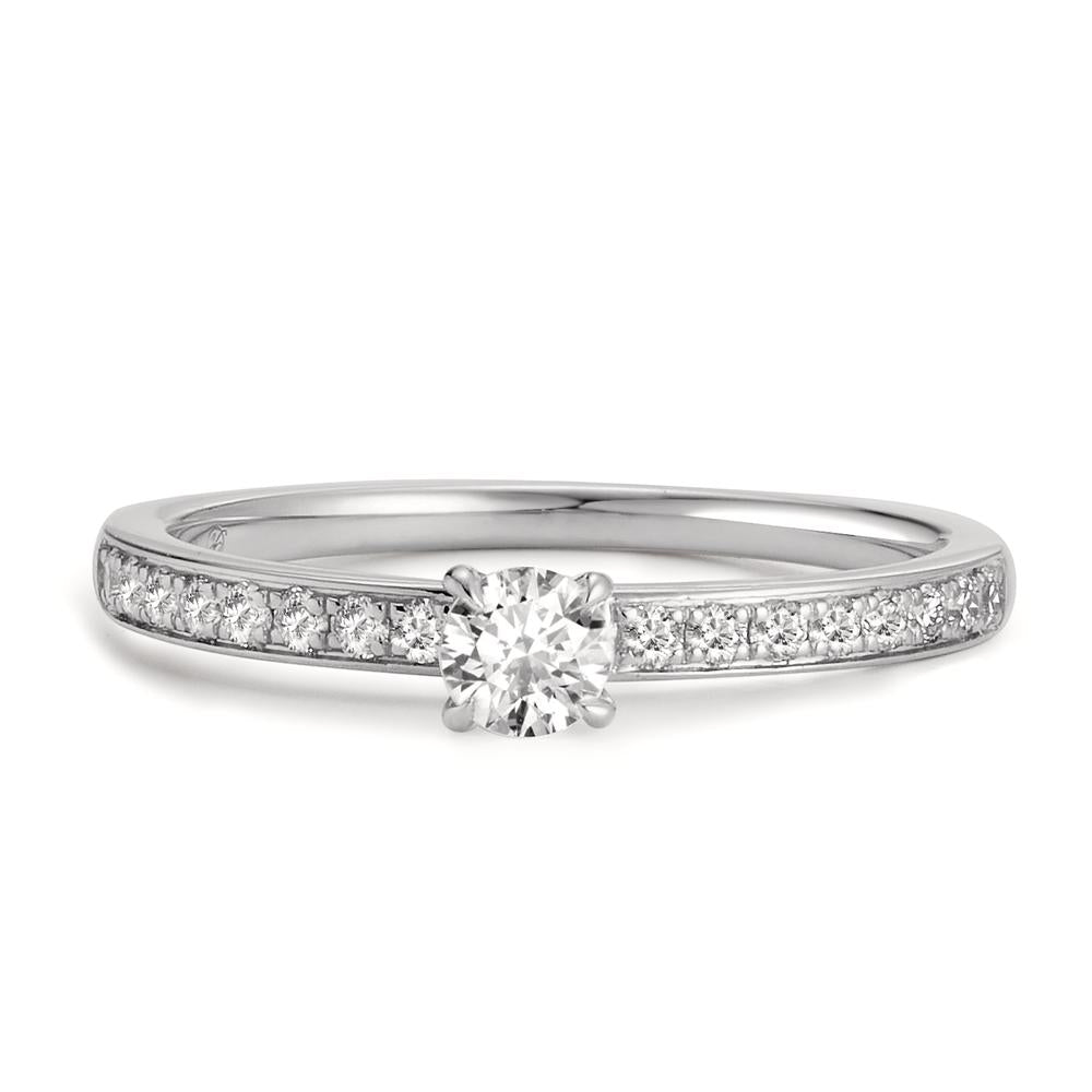 Bague solitaire Platine 950 Diamant 0.34 ct, 17 Pierres, w-si