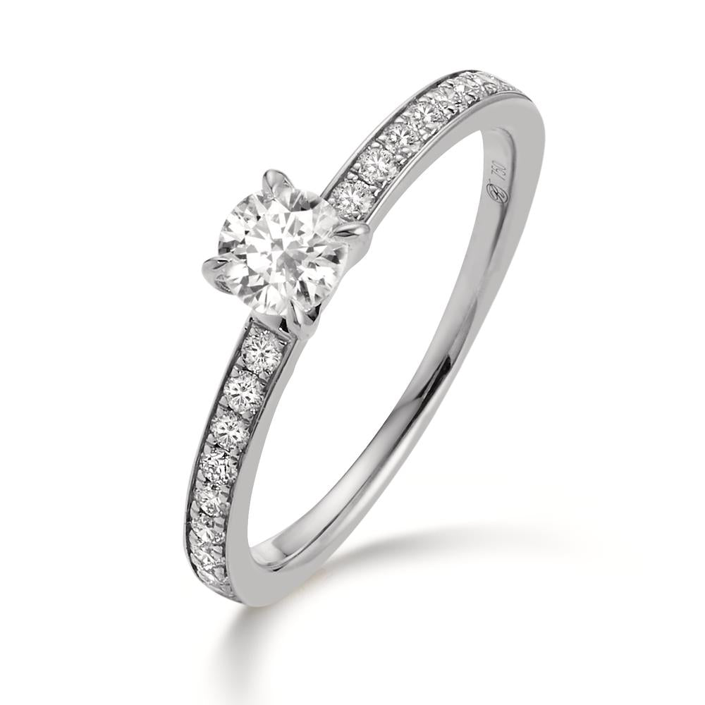 Bague solitaire Platine 950 Diamant 0.50 ct, 19 Pierres, w-si