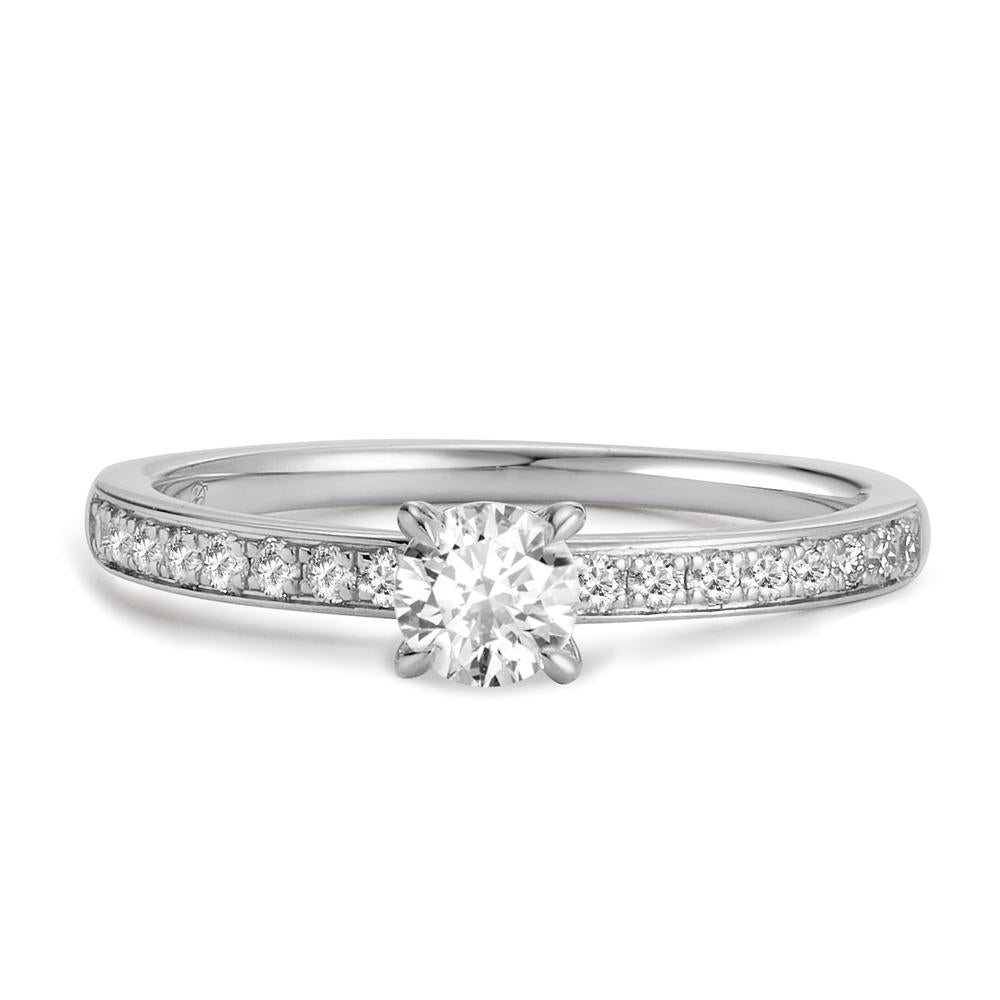 Bague solitaire Platine 950 Diamant 0.50 ct, 19 Pierres, w-si