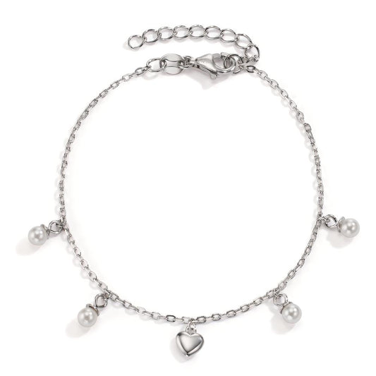 Armband Silber rhodiniert shining Pearls Herz verstellbar