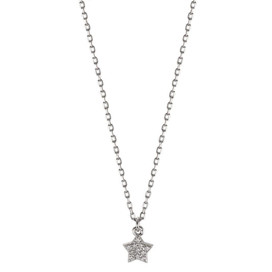 Collana Argento Zirconia rodiato Stella 39-44 cm