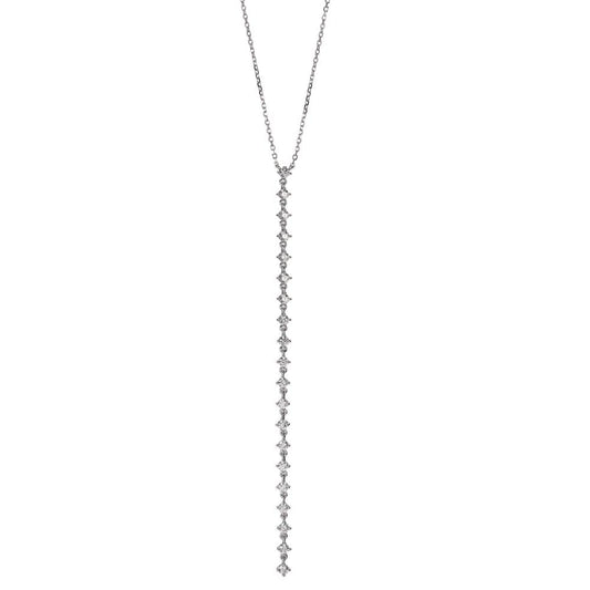 Collana Argento Zirconia 20 pietra rodiato 40-45 cm