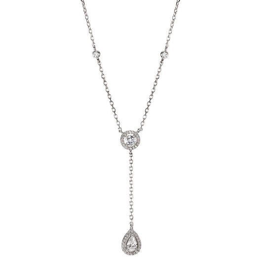 Collana Argento Zirconia rodiato 40-44 cm