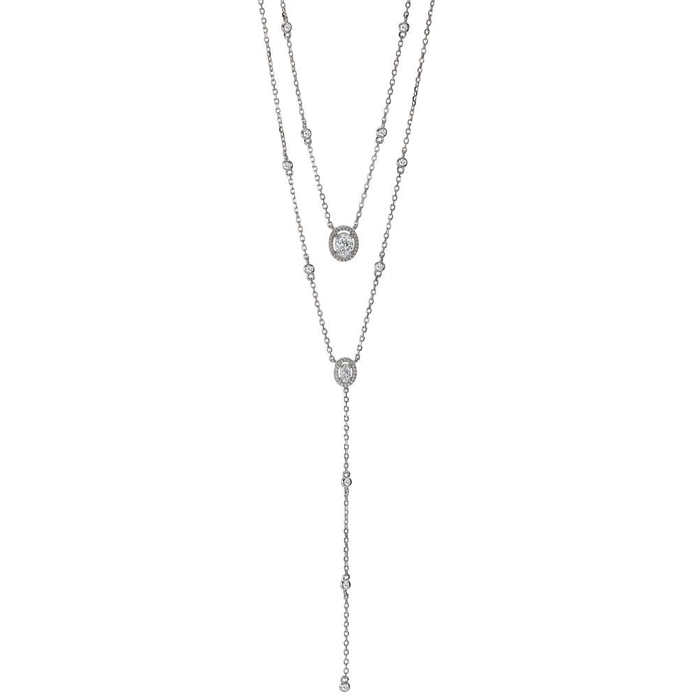 Collana Argento Zirconia rodiato 40-45 cm