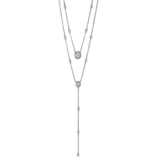 Collana Argento Zirconia rodiato 40-45 cm